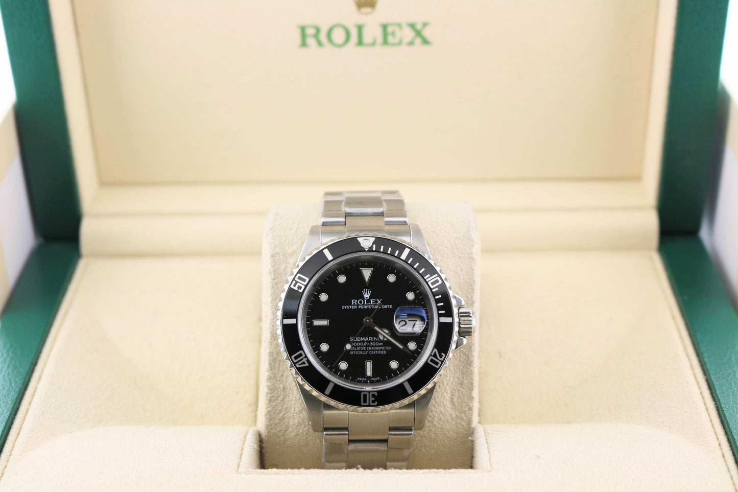 2001 Rolex Submariner Date 16610 Black Dial SS Oyster With Papers 40mm
