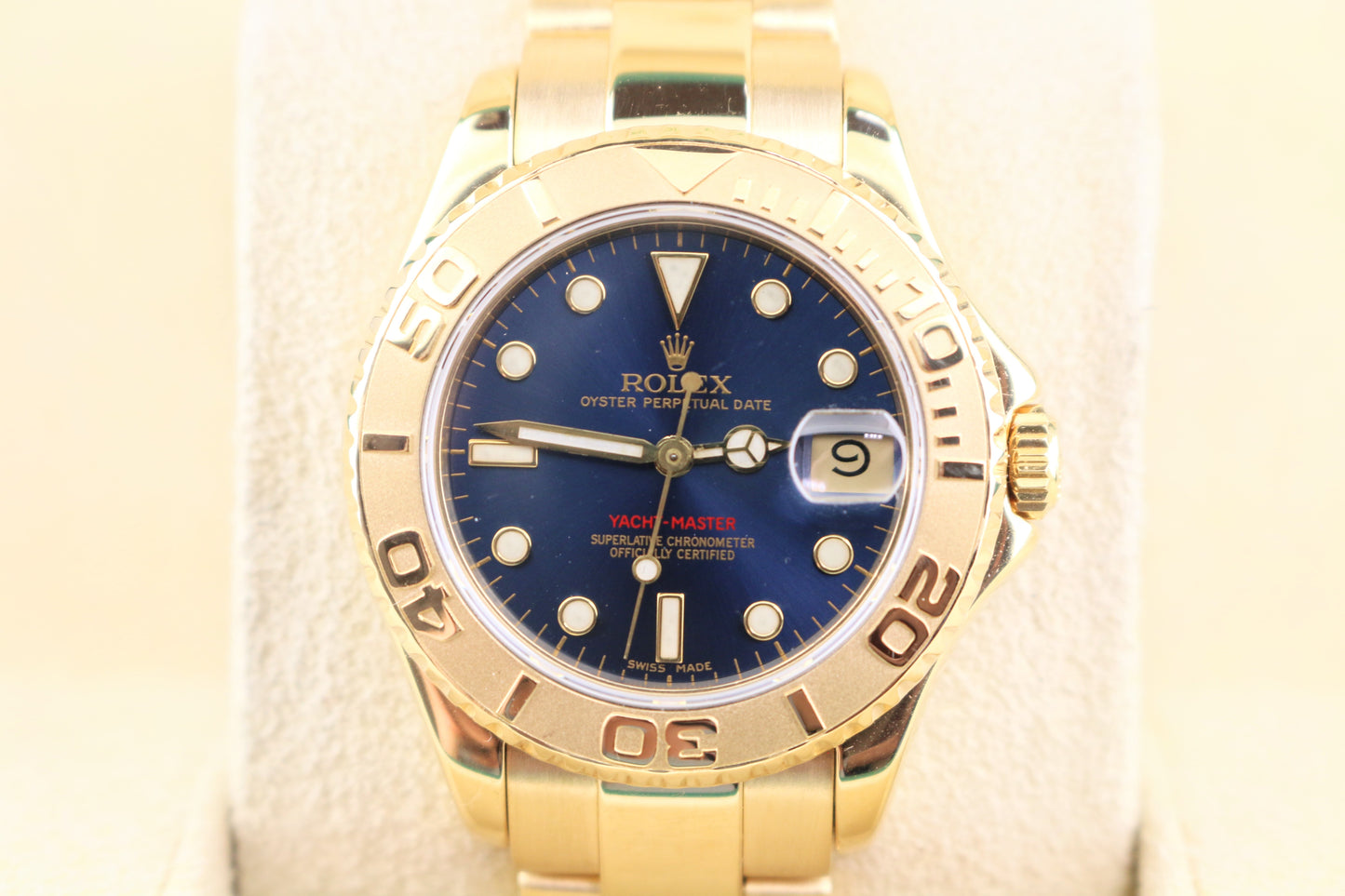 1995 Rolex Yacht-Master 68628 Blue Dial 18kt Yellow Gold Oyster No Papers 35mm