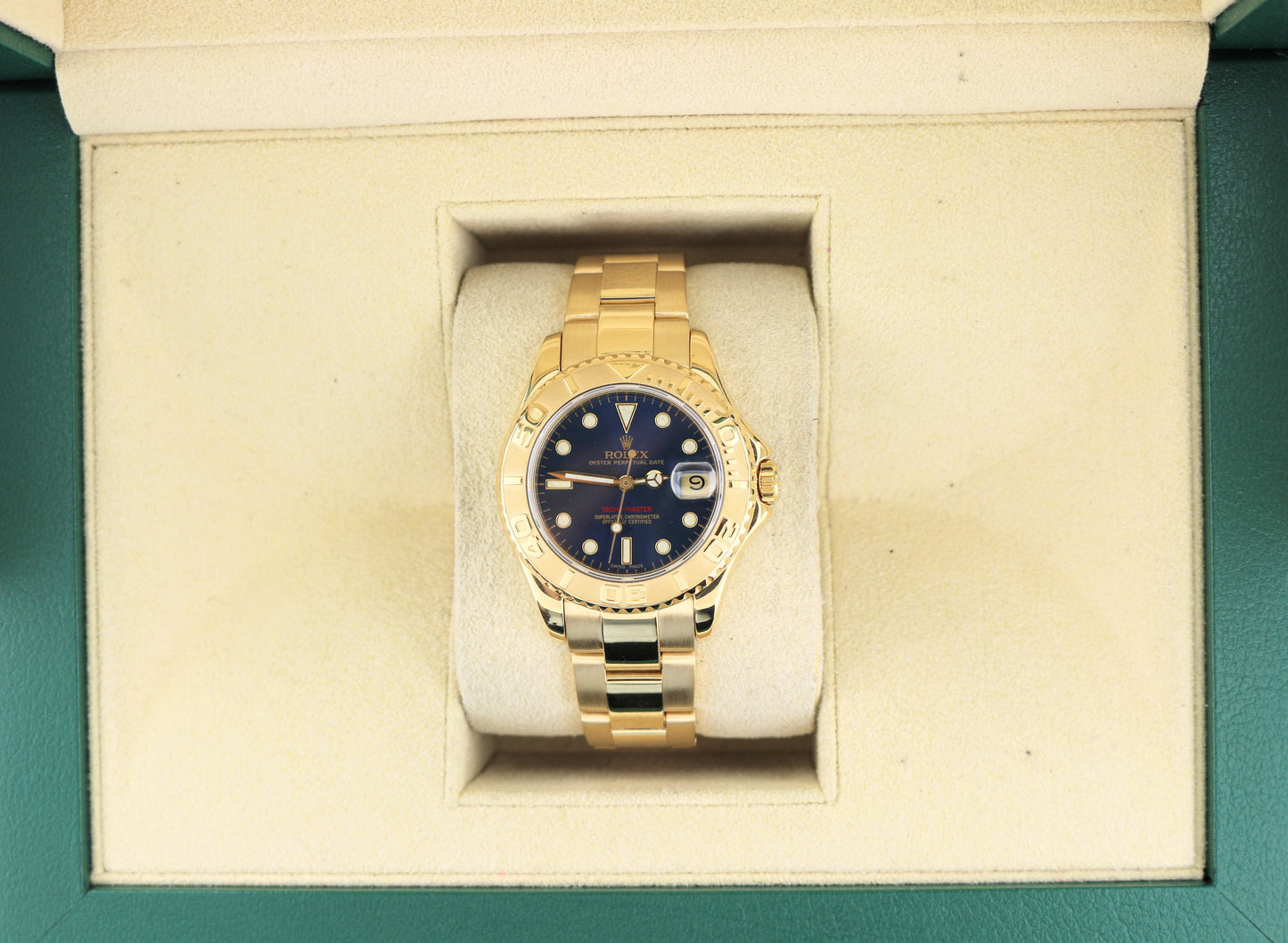 1995 Rolex Yacht-Master 68628 Blue Dial 18kt Yellow Gold Oyster No Papers 35mm