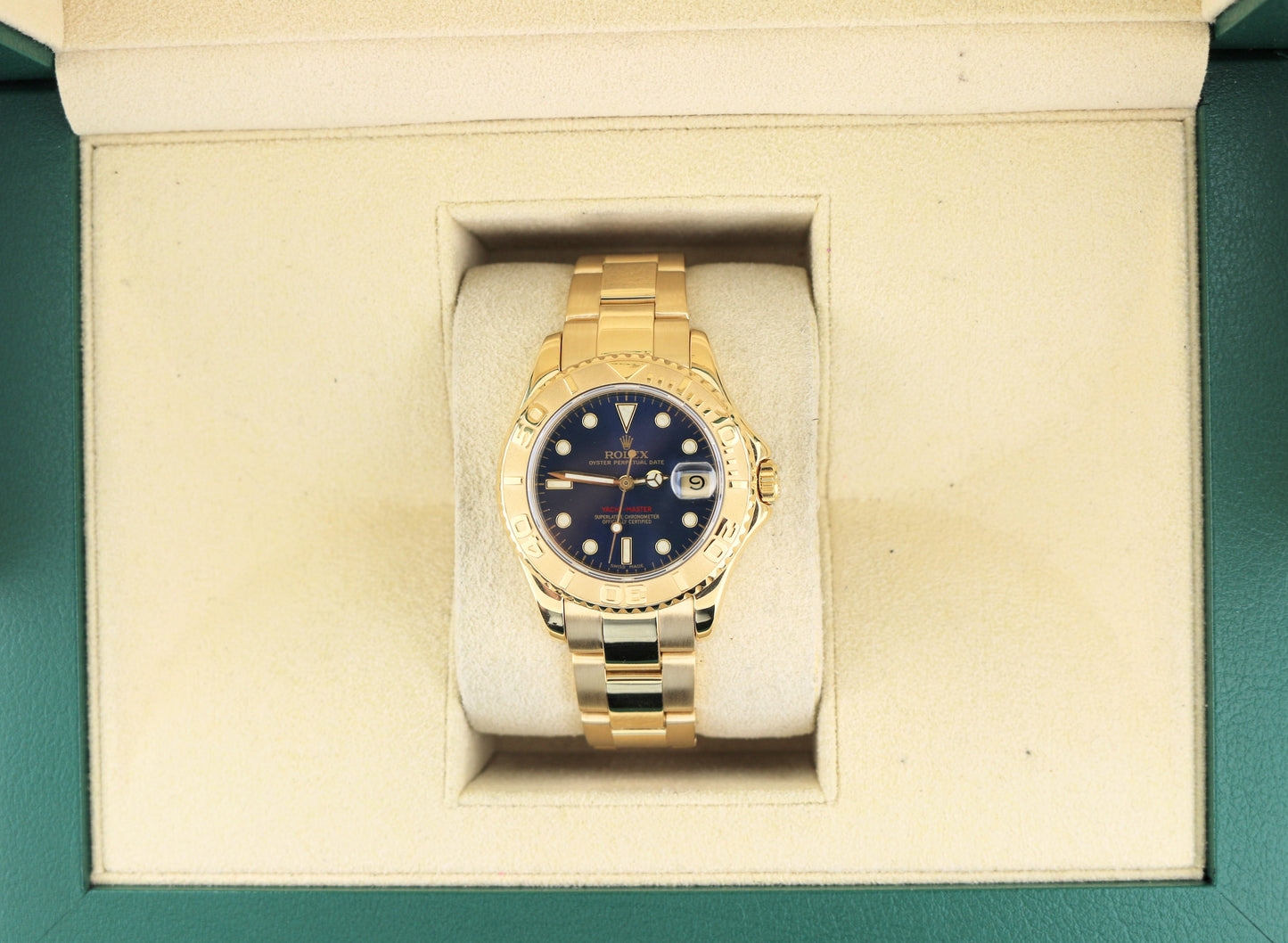 1995 Rolex Yacht-Master 68628 Blue Dial 18kt Yellow Gold Oyster No Papers 35mm