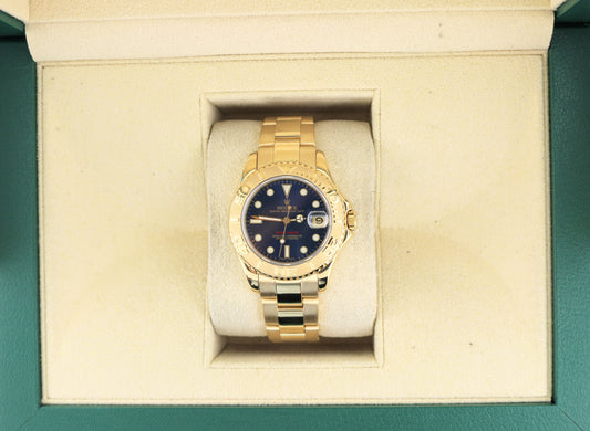 1995 Rolex Yacht-Master 68628 Blue Dial 18kt Yellow Gold Oyster No Papers 35mm