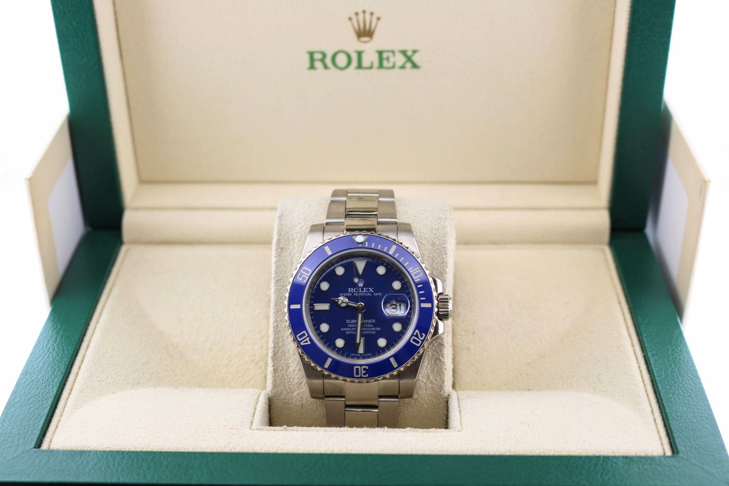 2009 Rolex Submariner 116619 Smurf 18kt WG Oyster No Papers 40mm