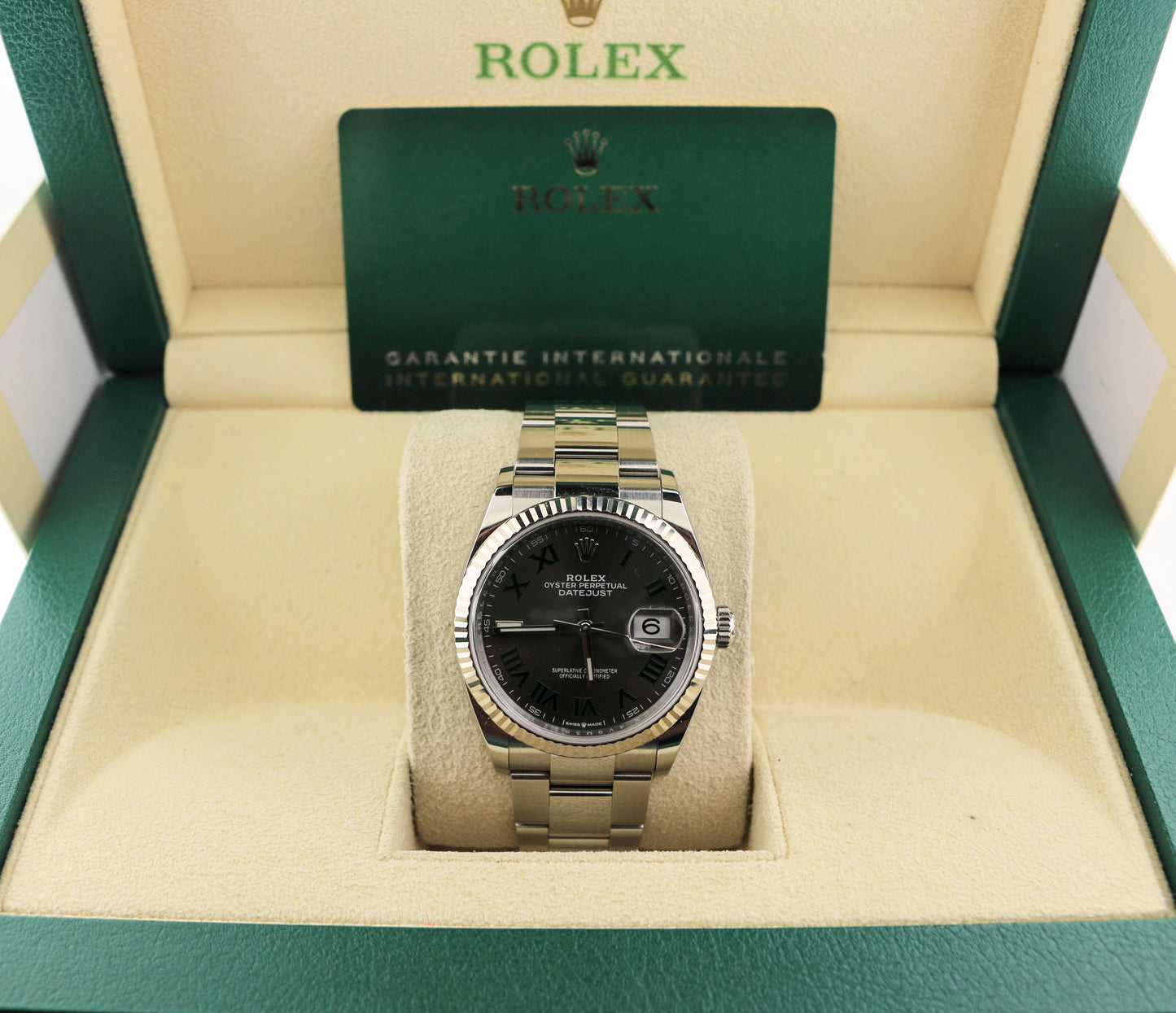 2021 Rolex Datejust 126234 Wimbledon Roman Dial SS Oyster With Papers 36mm