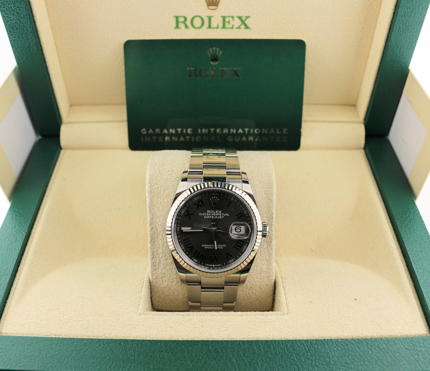 2021 Rolex Datejust 126234 Wimbledon Roman Dial SS Oyster With Papers 36mm