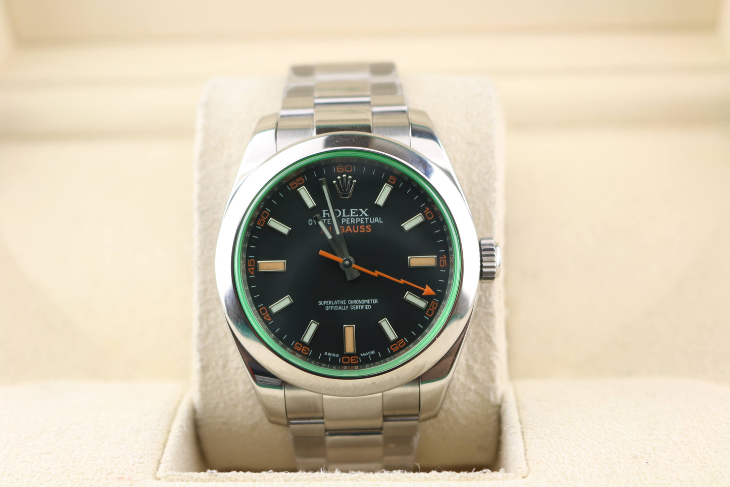 2014 Rolex Milgauss 116400GV Black Dial SS Oyster No Papers 40mm