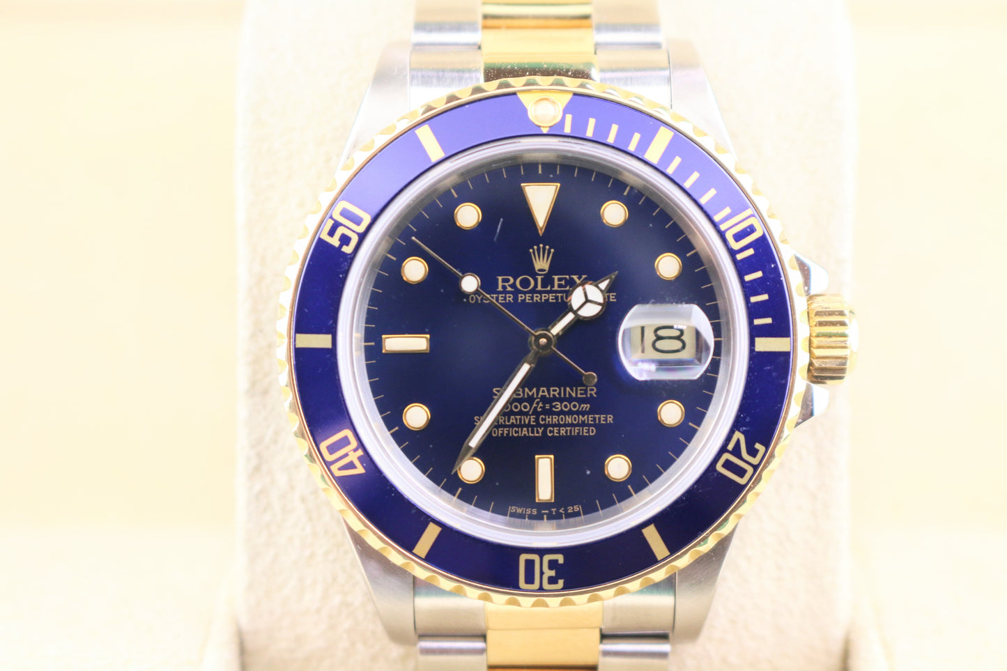 1988 Rolex Submariner Bluesy 16803 Blue Dial TT 18kt Oyster No Papers 40mm