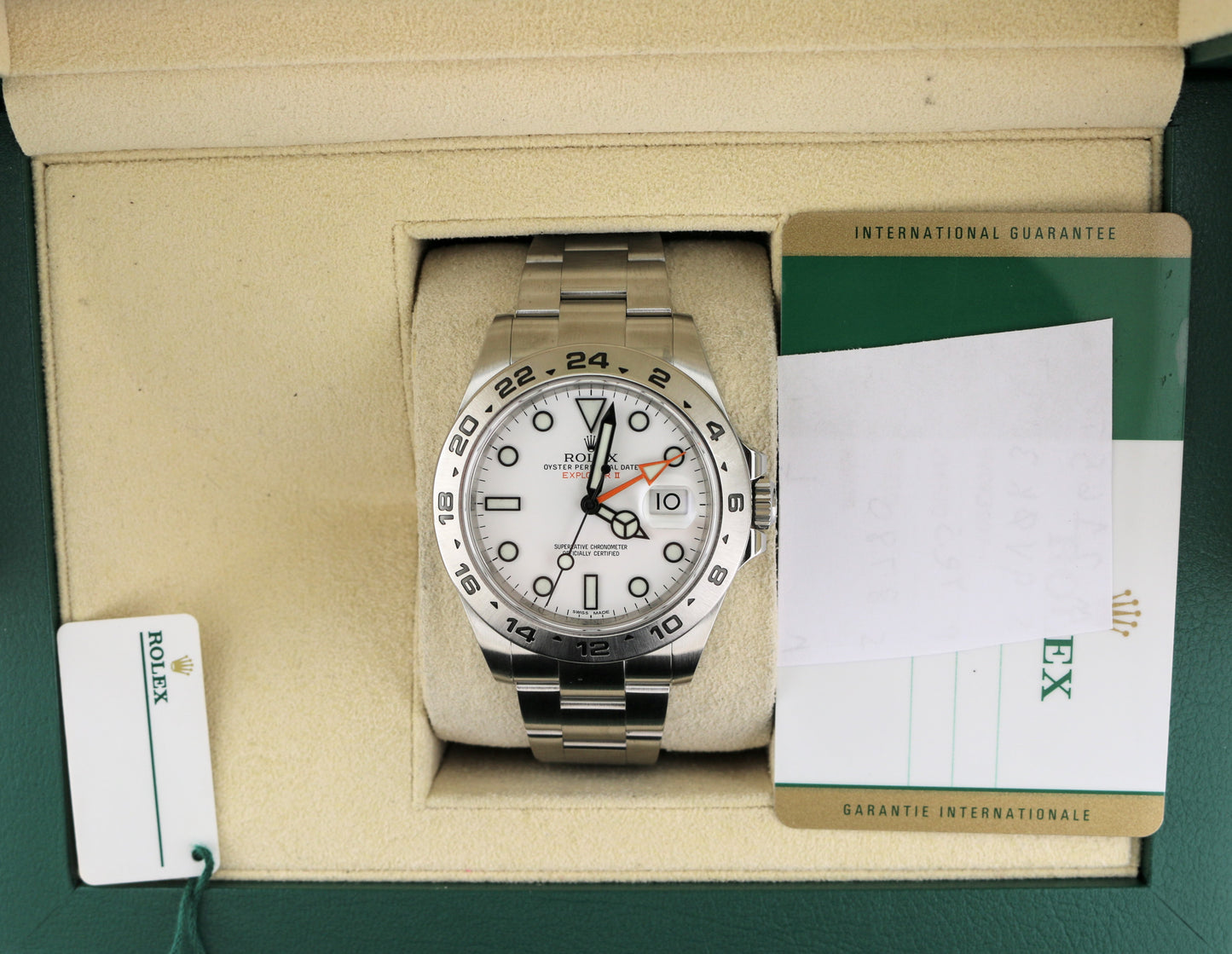 2016 Rolex Explorer II 216570 White Polar Dial SS Oyster With Papers 42mm