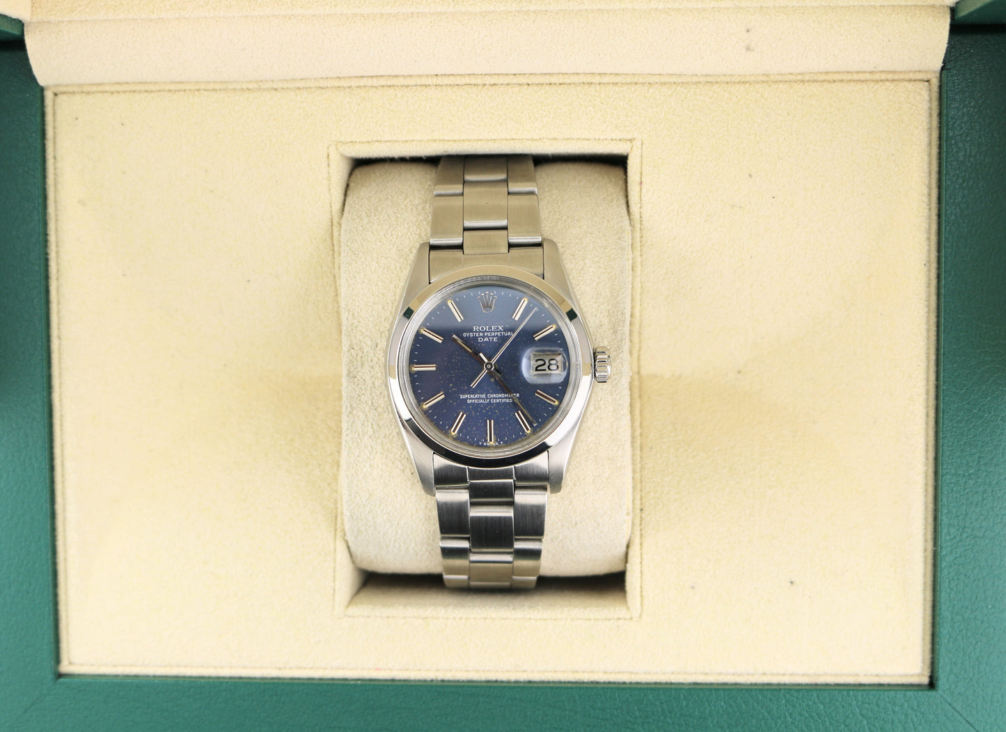 1978 Rolex Date 1500 Blue Dial SS Oyster No Papers 34mm
