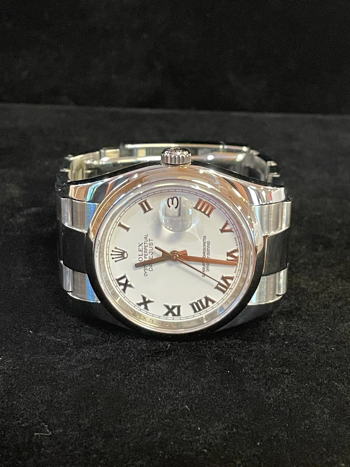 2010 Rolex Datejust 116200 White Roman Dial SS Oyster No Papers 36mm