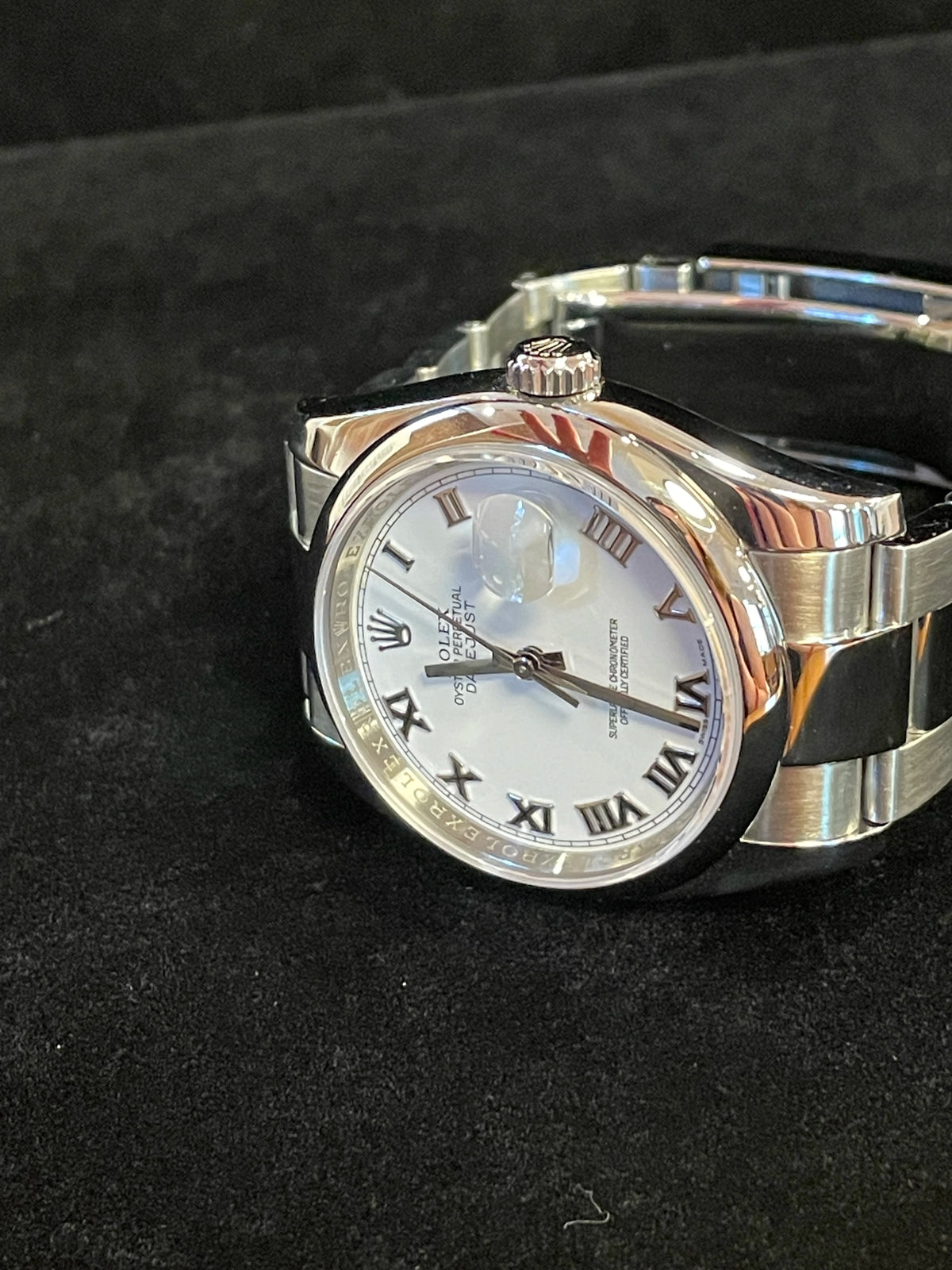 2010 Rolex Datejust 116200 White Roman Dial SS Oyster No Papers 36mm