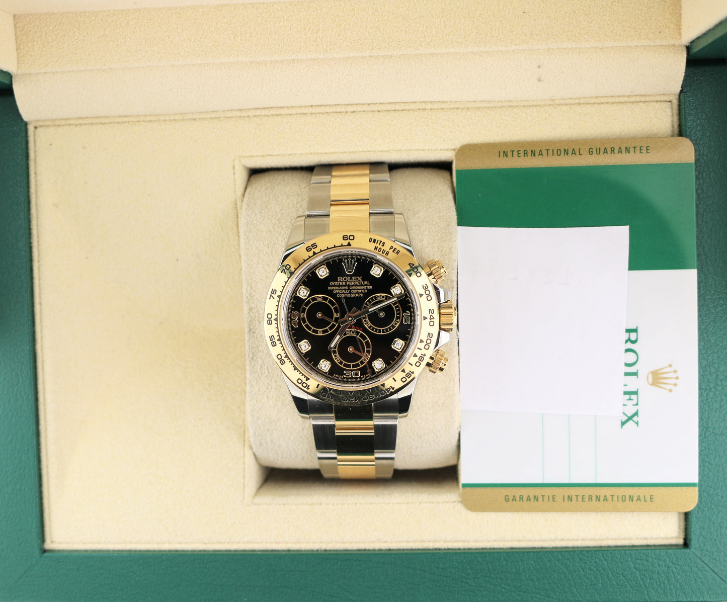 2019 Rolex Daytona 116503 Black Diamond Dial TT 18kt Oyster With Papers 40mm