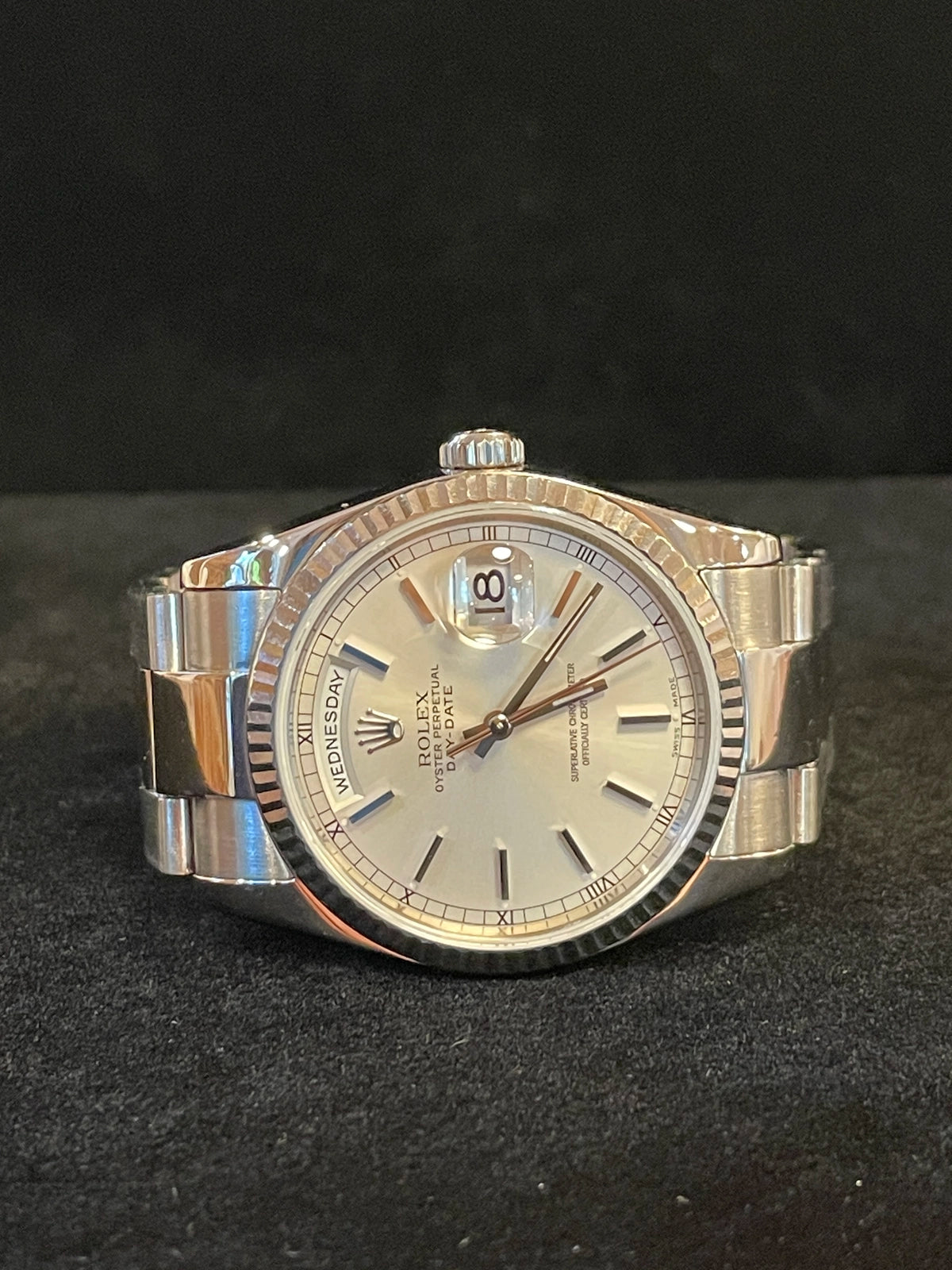 2000 Rolex Day-Date 118209 White Dial White Gold 18kt Oyster No Papers 36mm