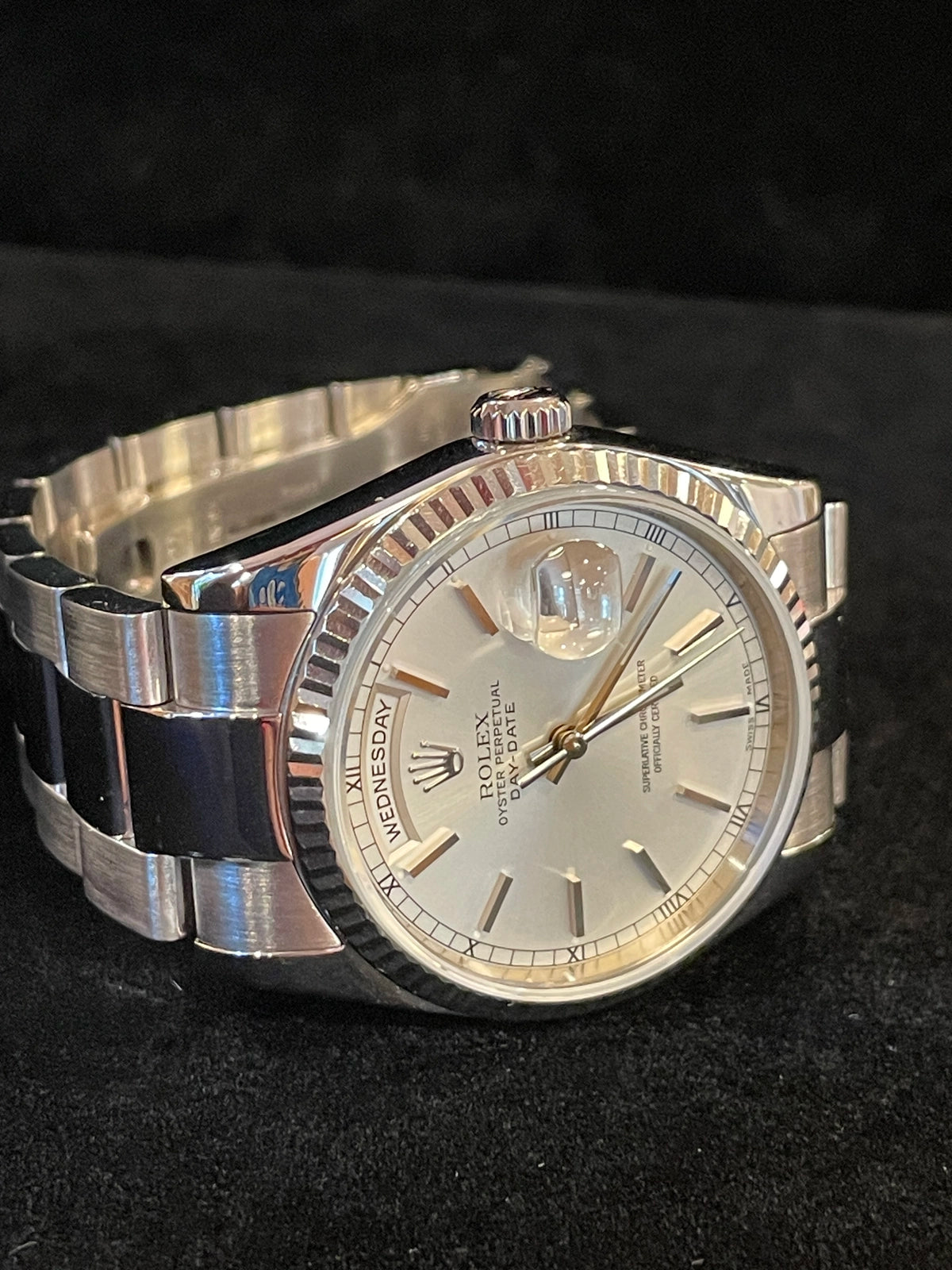 2000 Rolex Day-Date 118209 White Dial White Gold 18kt Oyster No Papers 36mm