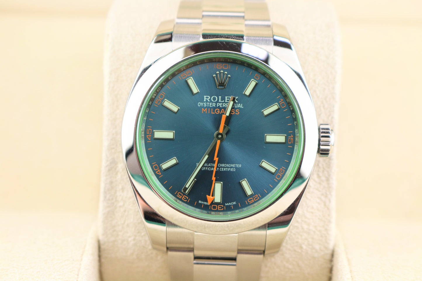 2022 Rolex Milgauss 116400GV Blue Dial SS Oyster With Papers 40mm