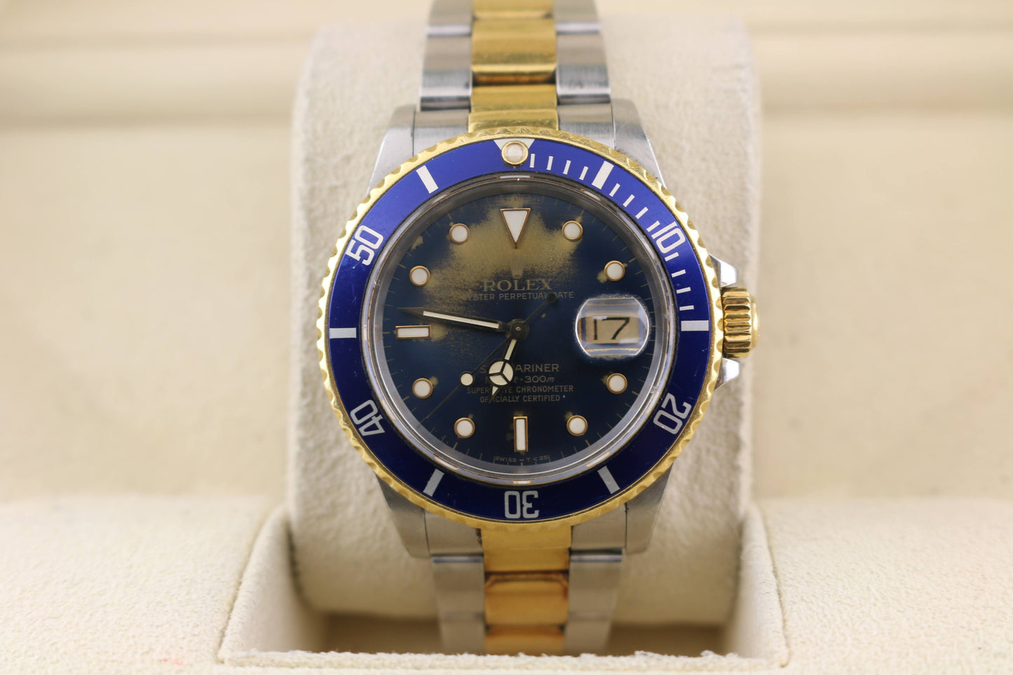1987 Rolex Submariner 16803 Gold Burst Galaxy Blue Dial TT Oyster No Papers 40mm