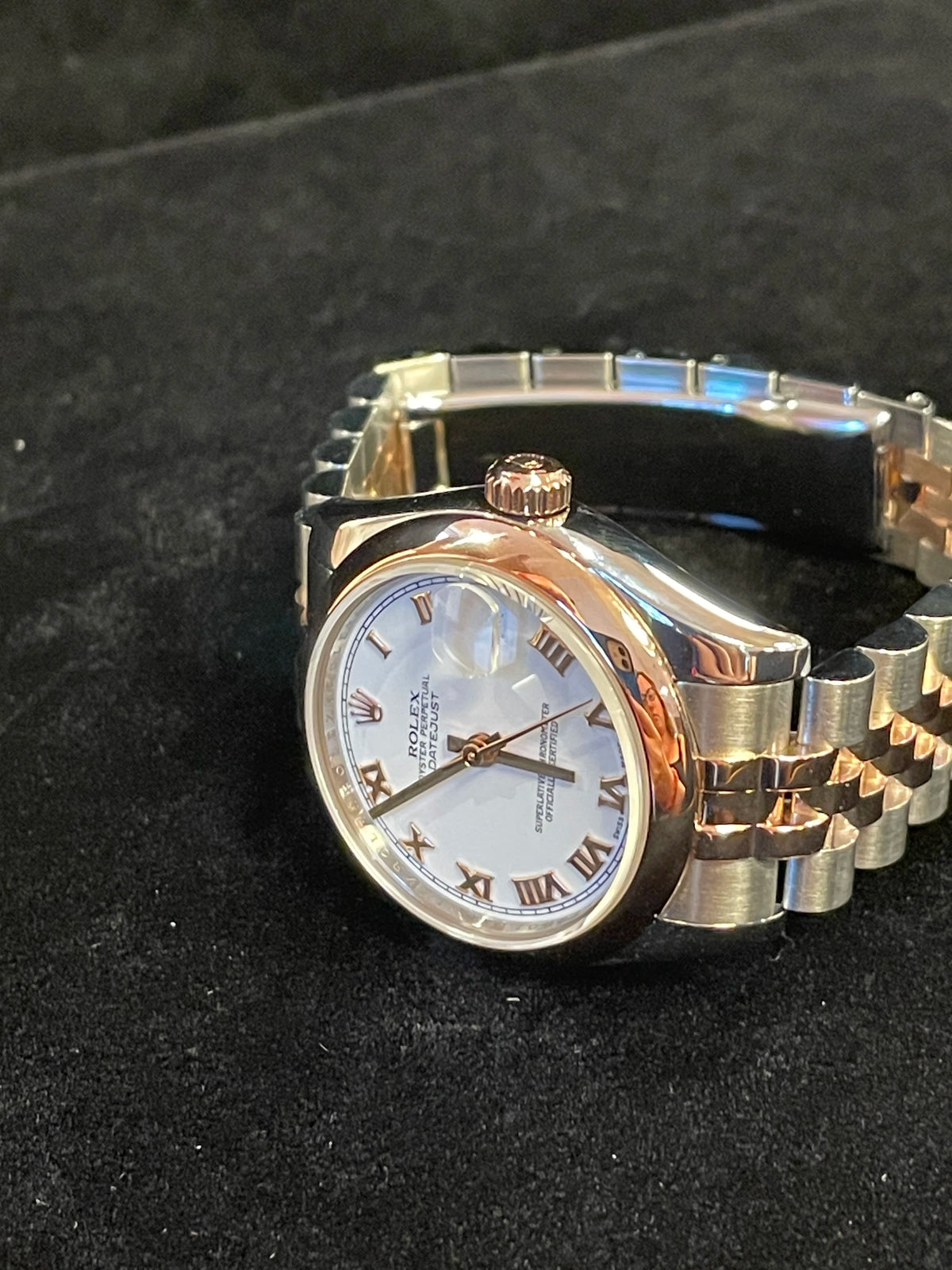 2008 Rolex Midsize Datejust 178241 White Roman Dial TT 18kt Jubilee Rose 31mm