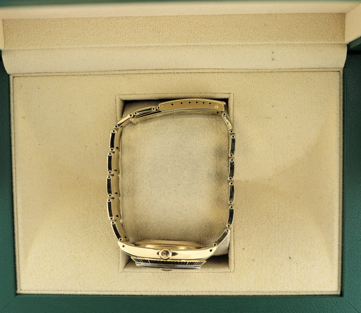 1987 Rolex Date 15037 Champagne Dial 14kt YG Rivet Oyster With Papers 34mm