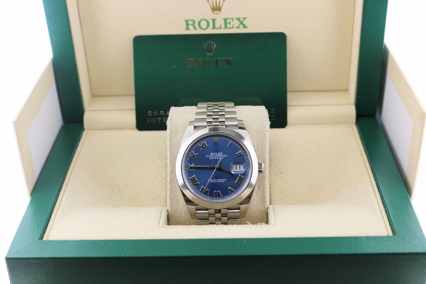 2021 Rolex Datejust 126300 Blue Roman SS Jubilee With Papers 41mm