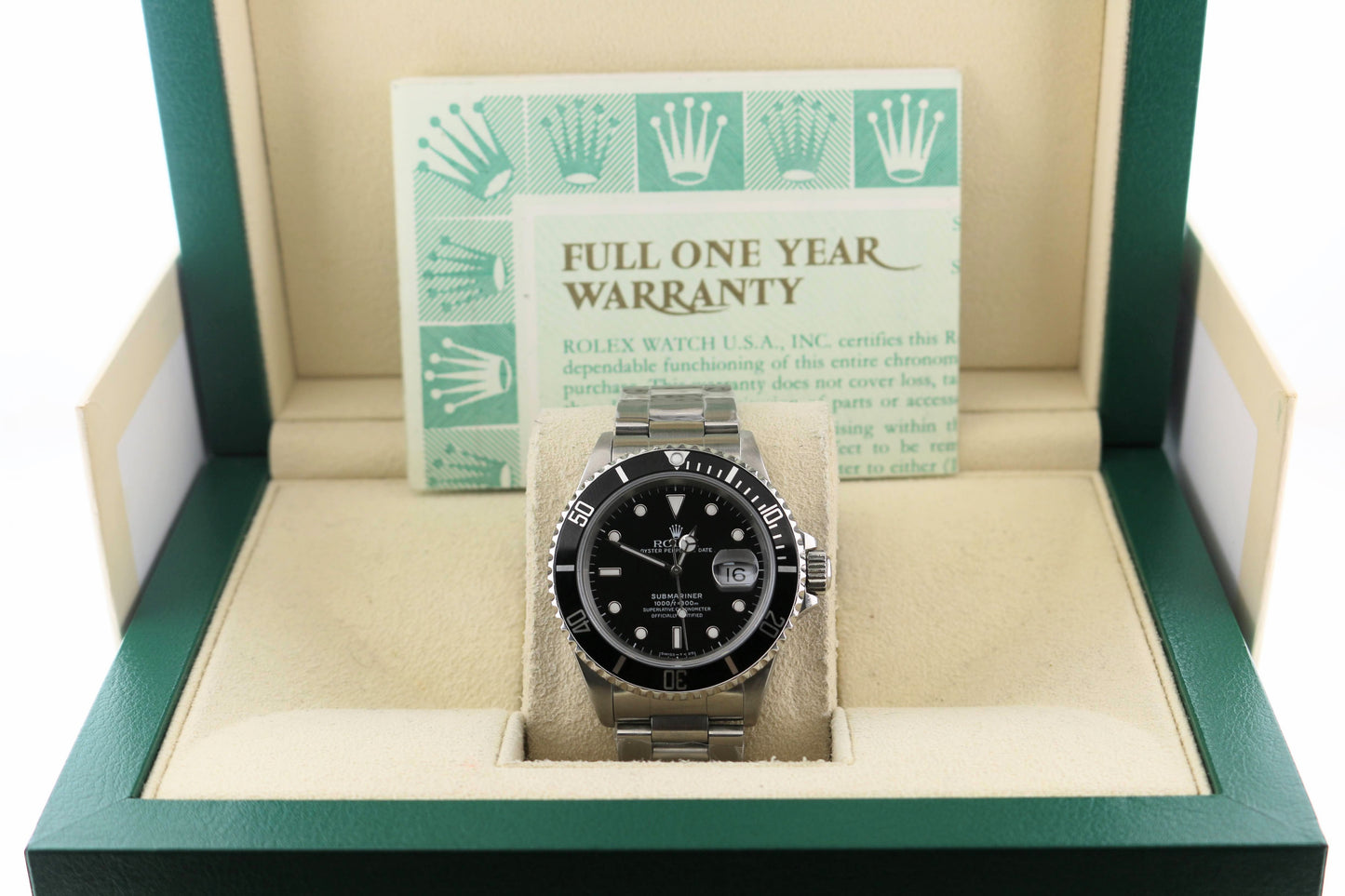 1991 Rolex Submariner 16610 Black Dial SS Oyster With Papers 40mm