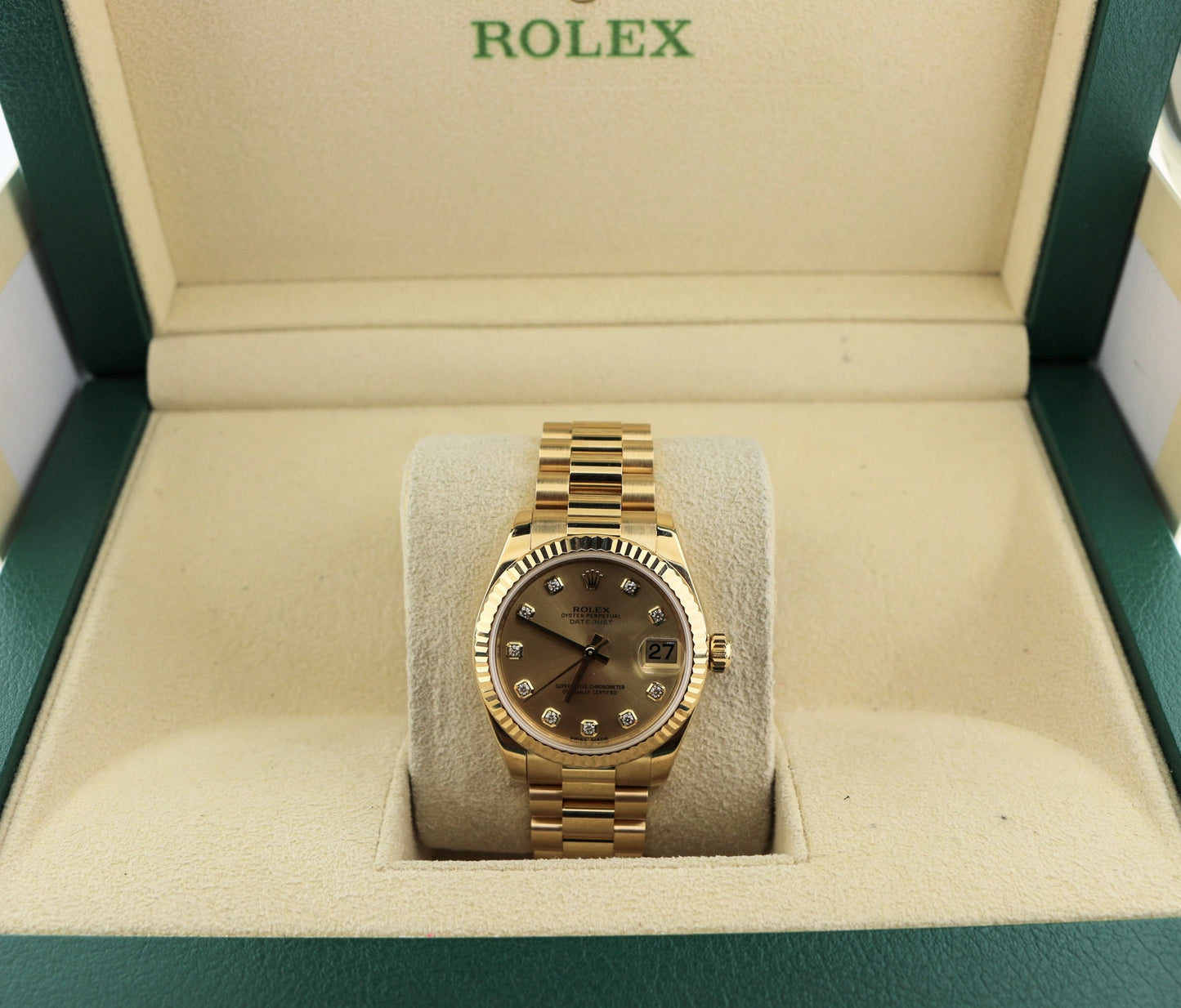 2016 Rolex Datejust 178278 Champagne Diamond Dial 18kt President No Papers 31mm