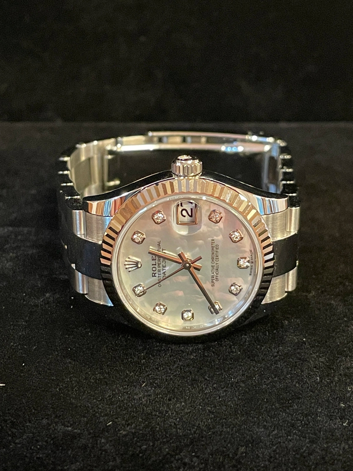 2026 Rolex Datejust 278274 White MOP Diamond Dial SS Oyster With Papers 31mm