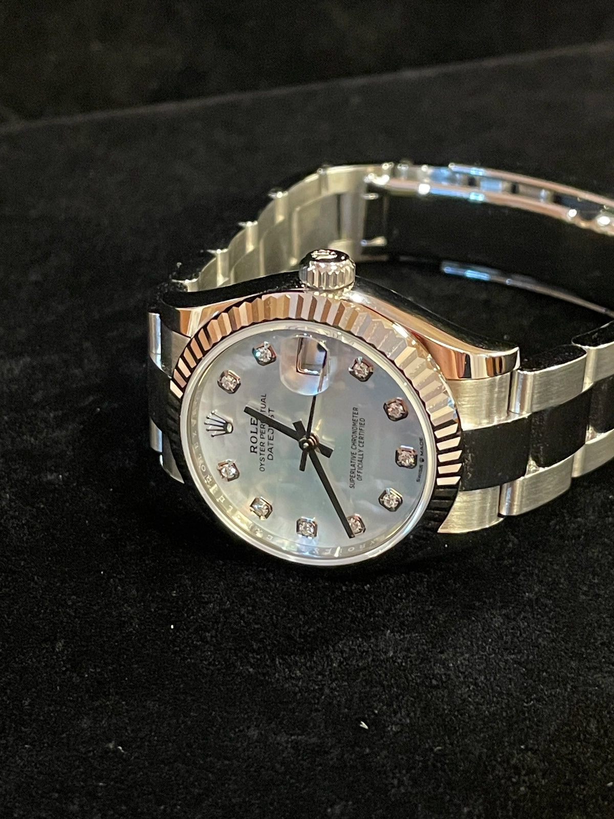 2026 Rolex Datejust 278274 White MOP Diamond Dial SS Oyster With Papers 31mm