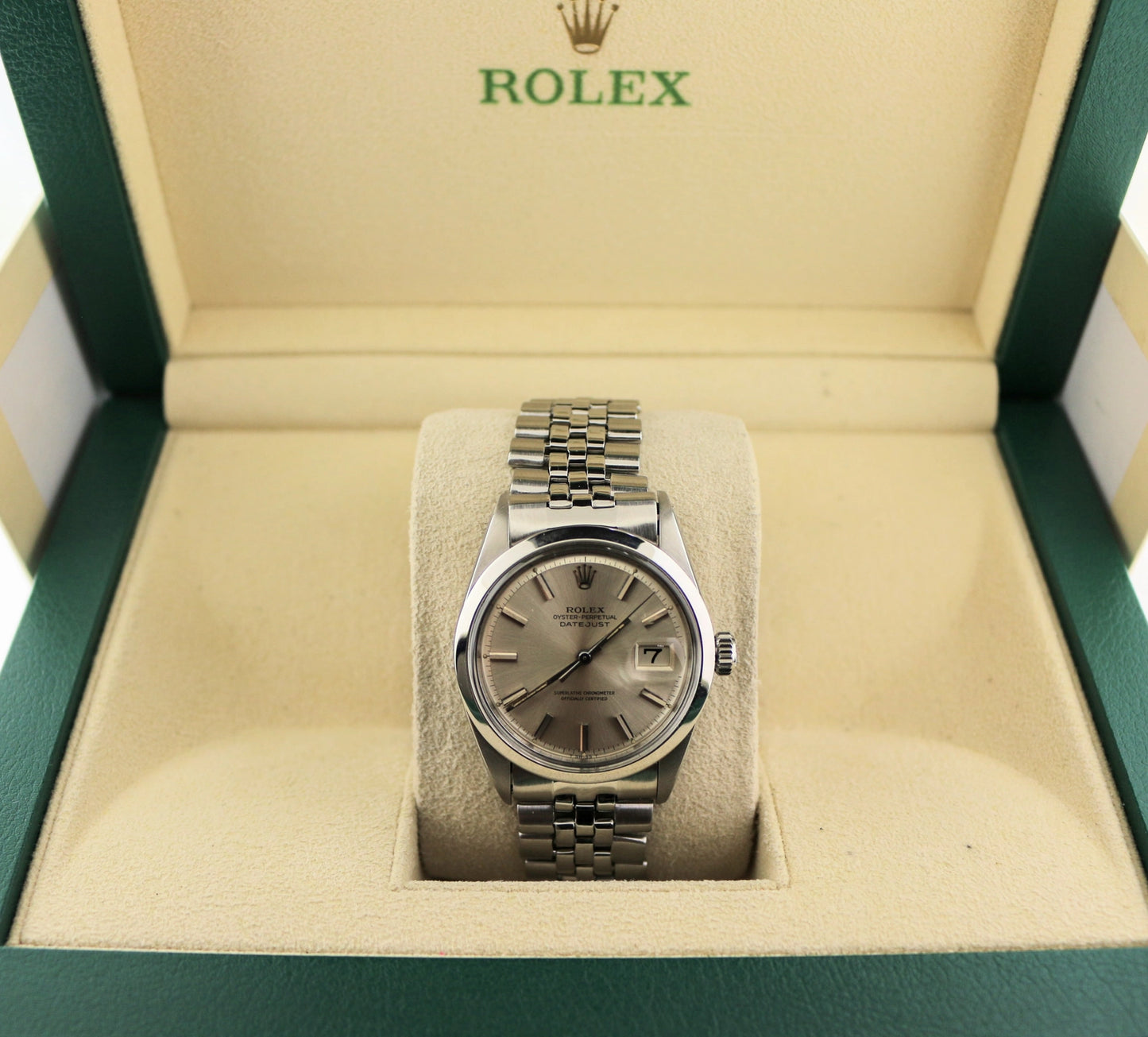 Rolex Datejust 1600 Silver Dial SS Folded Jubilee No Papers 36mm