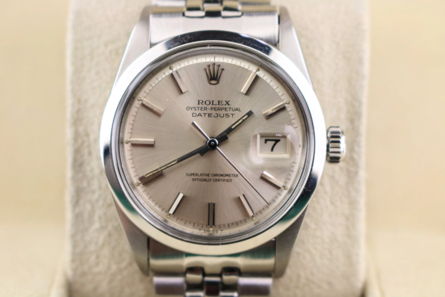 Rolex Datejust 1600 Silver Dial SS Folded Jubilee No Papers 36mm