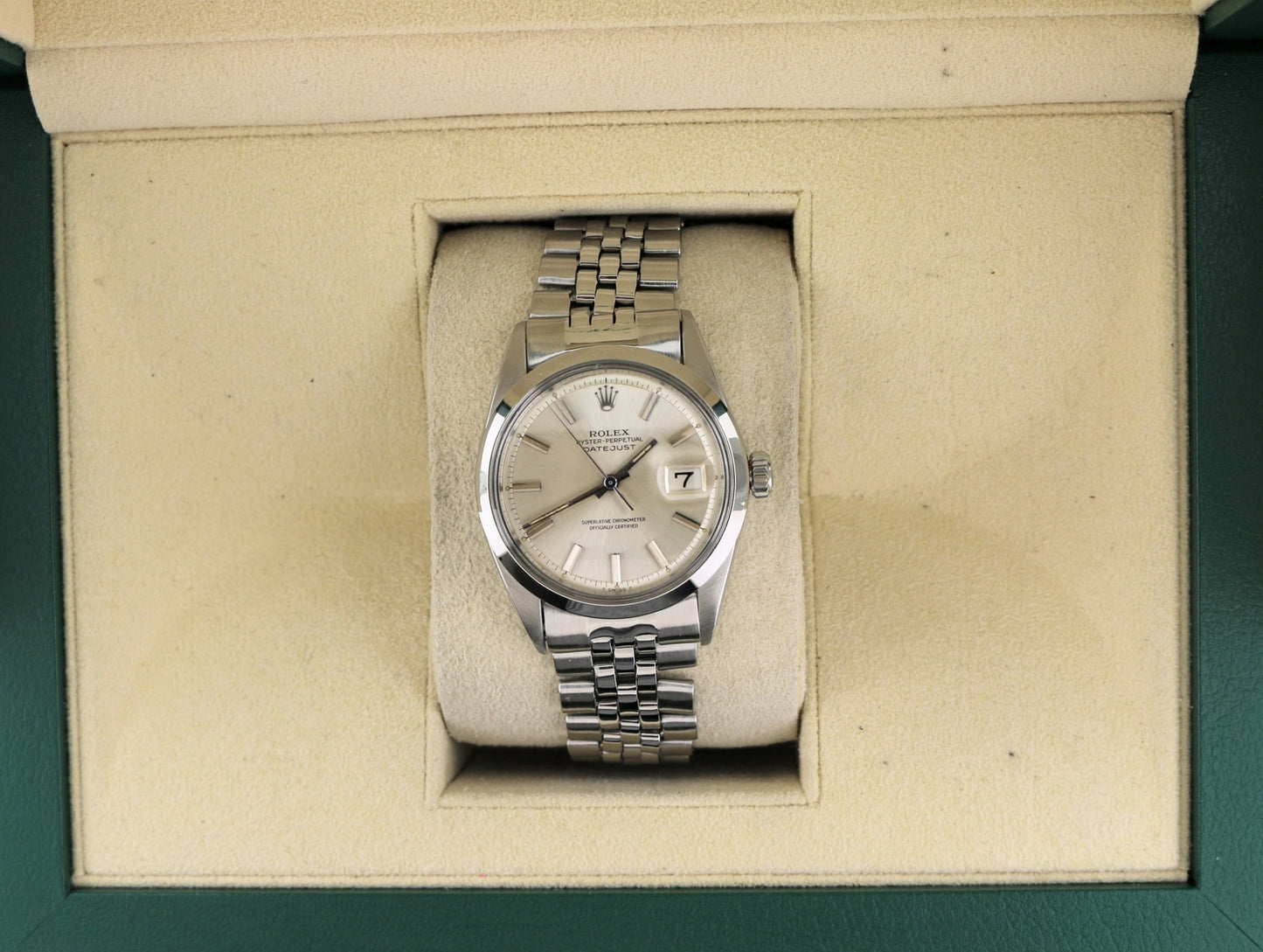 Rolex Datejust 1600 Silver Dial SS Folded Jubilee No Papers 36mm