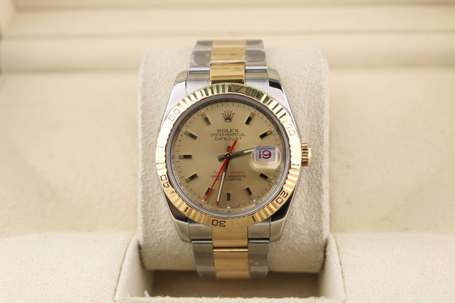 2006 Rolex Datejust Turn-O-Graph 116263 Champagne Dial TT Oyster No Papers 36mm