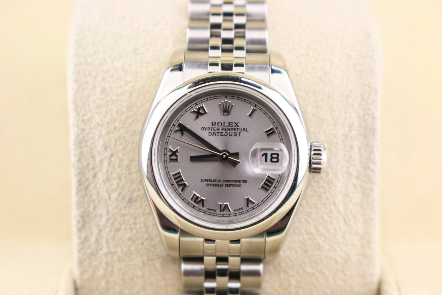 2007 Rolex Ladies Datejust 179160 Silver Roman Dial SS Jubilee No Papers 26mm