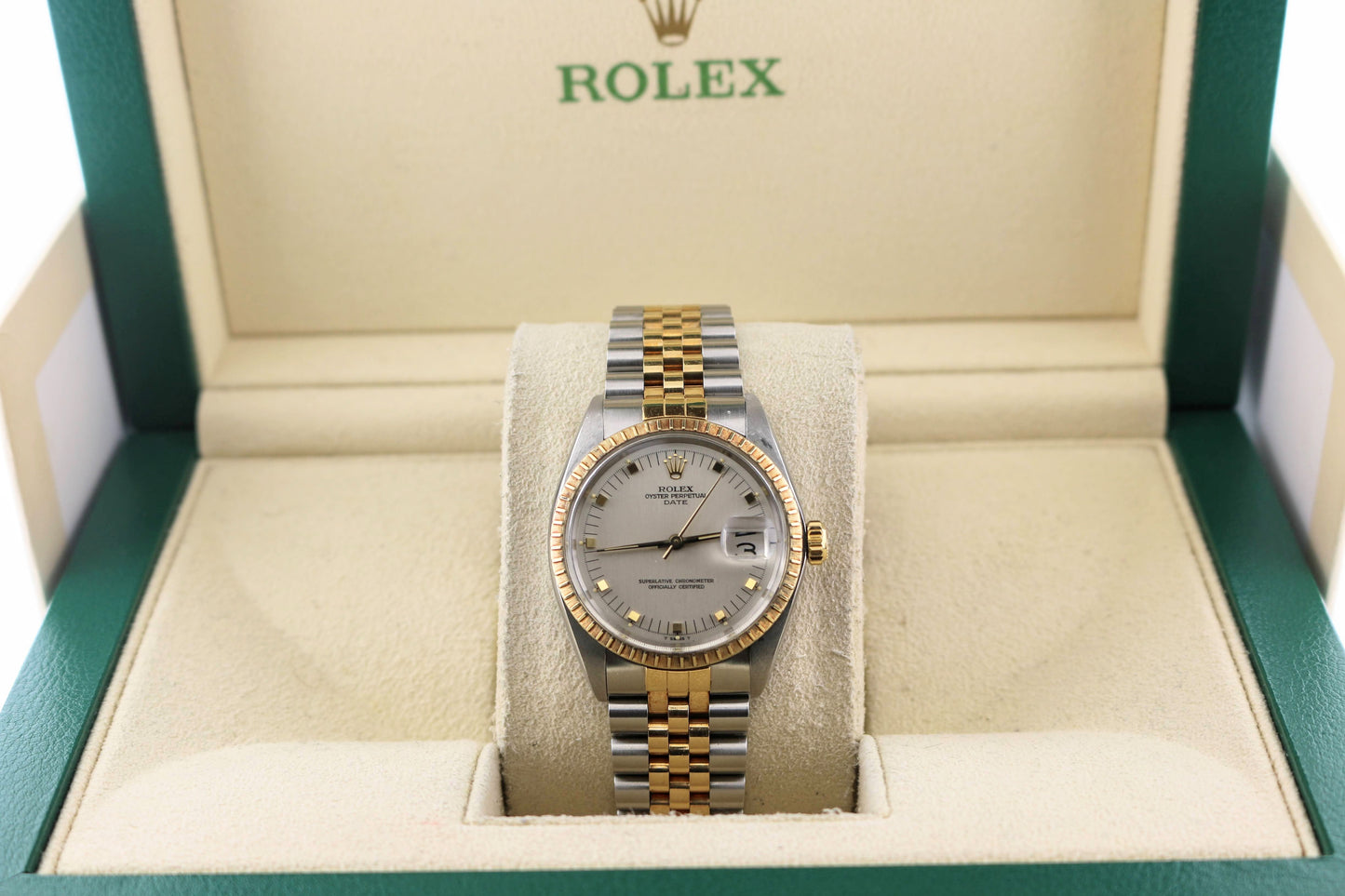 1972 Rolex Date 1505 Unpolished Silver Dial TT Jubilee No Papers 34mm