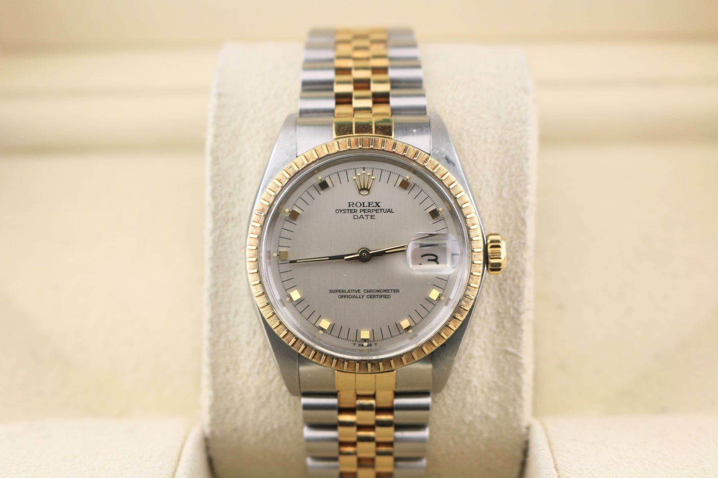 1972 Rolex Date 1505 Unpolished Silver Dial TT Jubilee No Papers 34mm