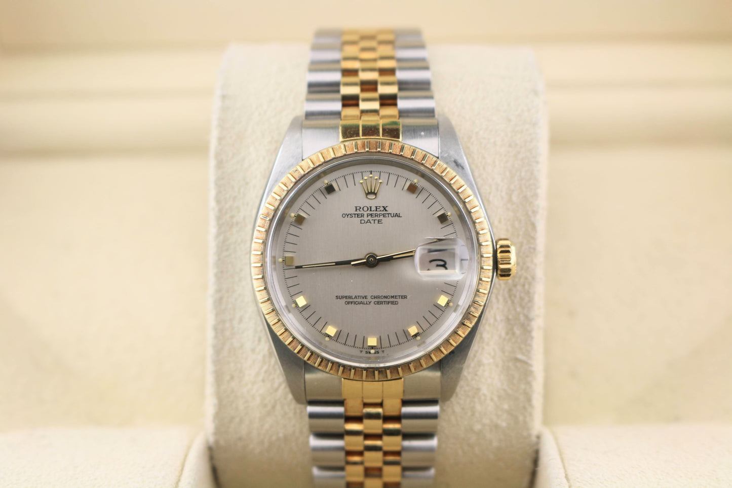 1972 Rolex Date 1505 Unpolished Silver Dial TT Jubilee No Papers 34mm