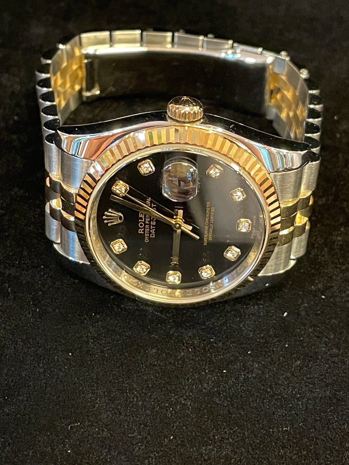 2008 Rolex Datejust 116233 Black Diamond Dial TT Jubilee No Papers 36mm