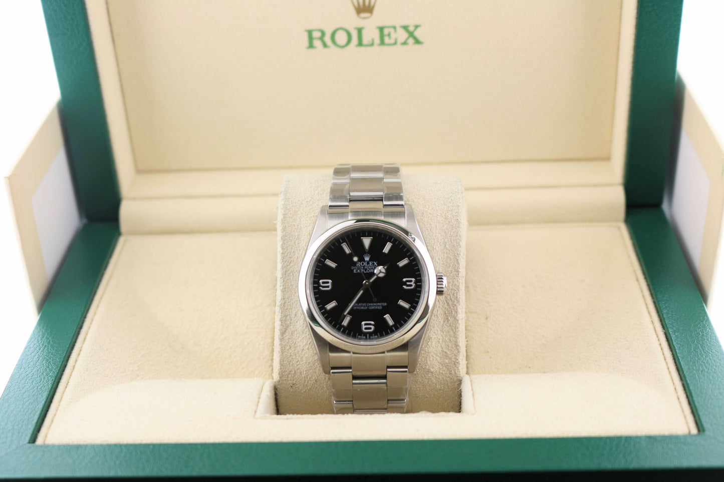 2008 Rolex Explorer 114270 Engraved Rehault Black Dial SS Oyster No Papers 36mm