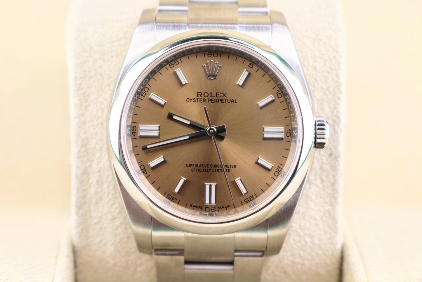2018 Rolex Oyster Perpetual 116000 White Grape Dial SS Oyster No Papers 36mm