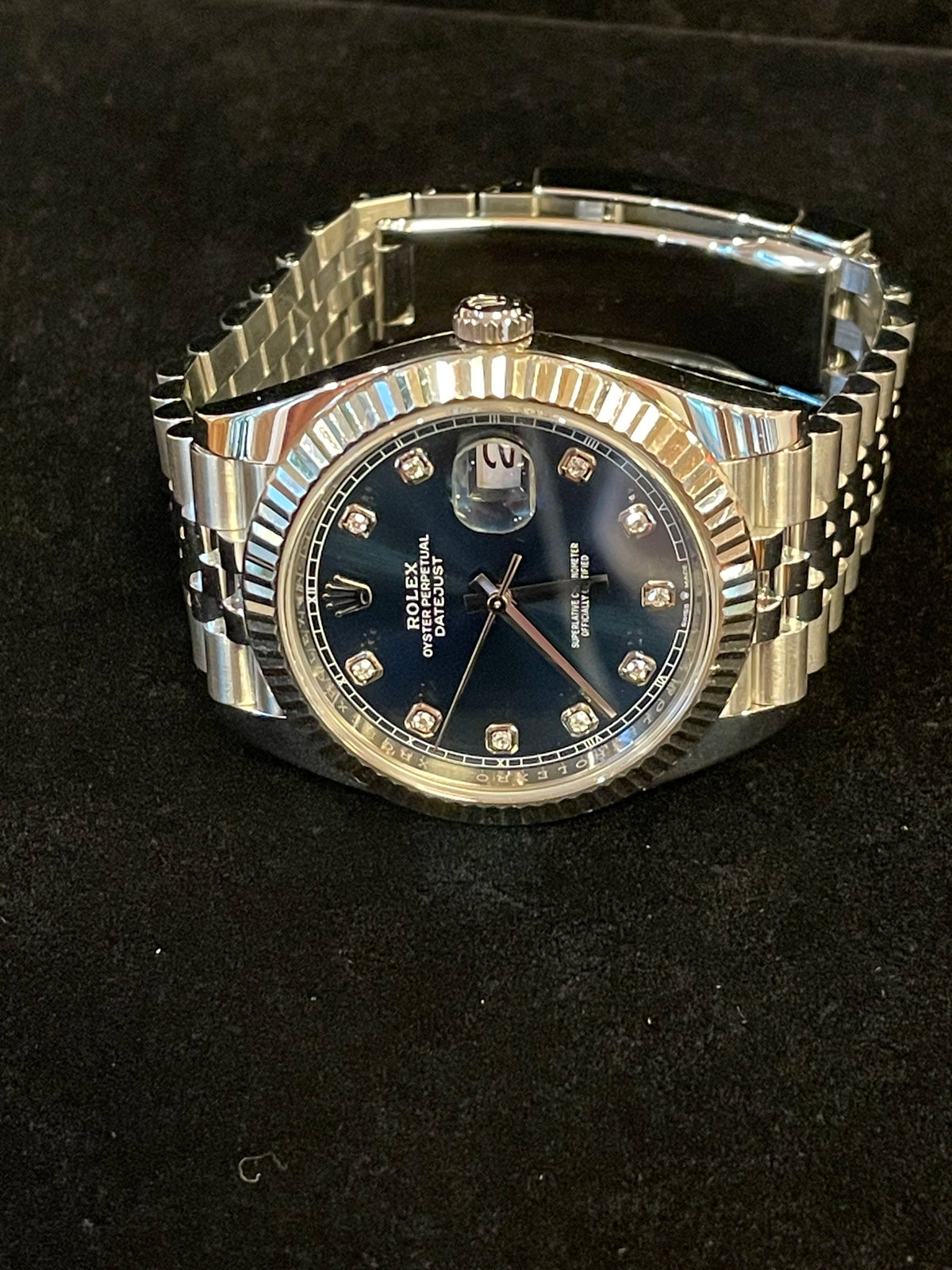 2021 Rolex Datejust 126334 Blue Diamond Dial SS Jubilee With Papers 41mm
