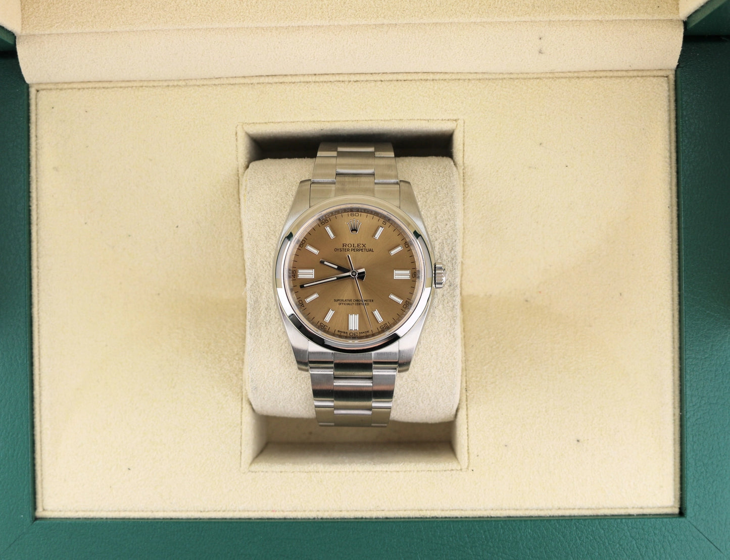 2018 Rolex Oyster Perpetual 116000 White Grape Dial SS Oyster No Papers 36mm