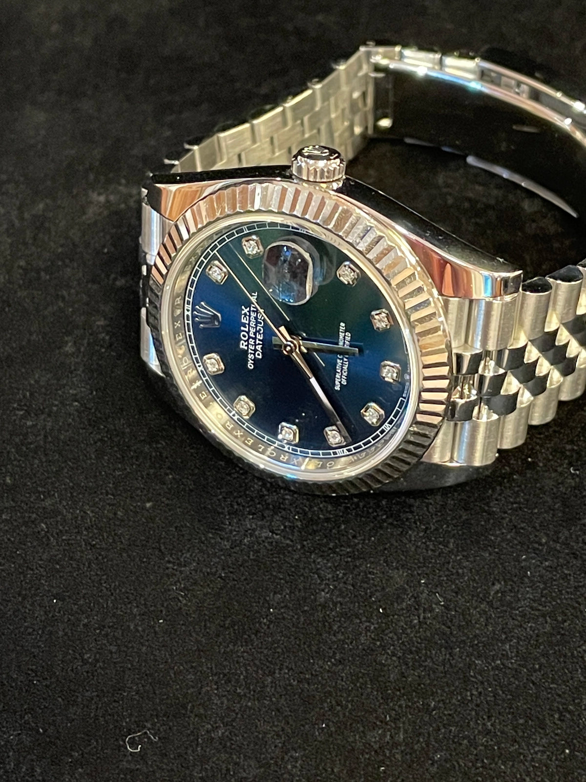 2021 Rolex Datejust 126334 Blue Diamond Dial SS Jubilee With Papers 41mm
