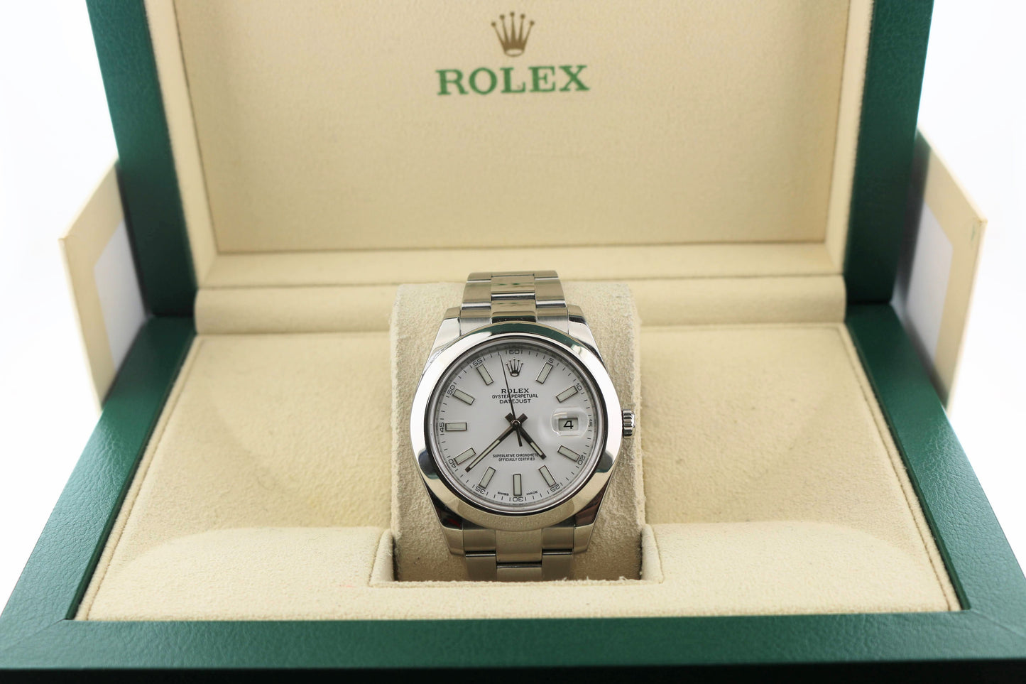 2013 Rolex Datejust 116300 White Stick Dial SS Oyster No Papers 41mm