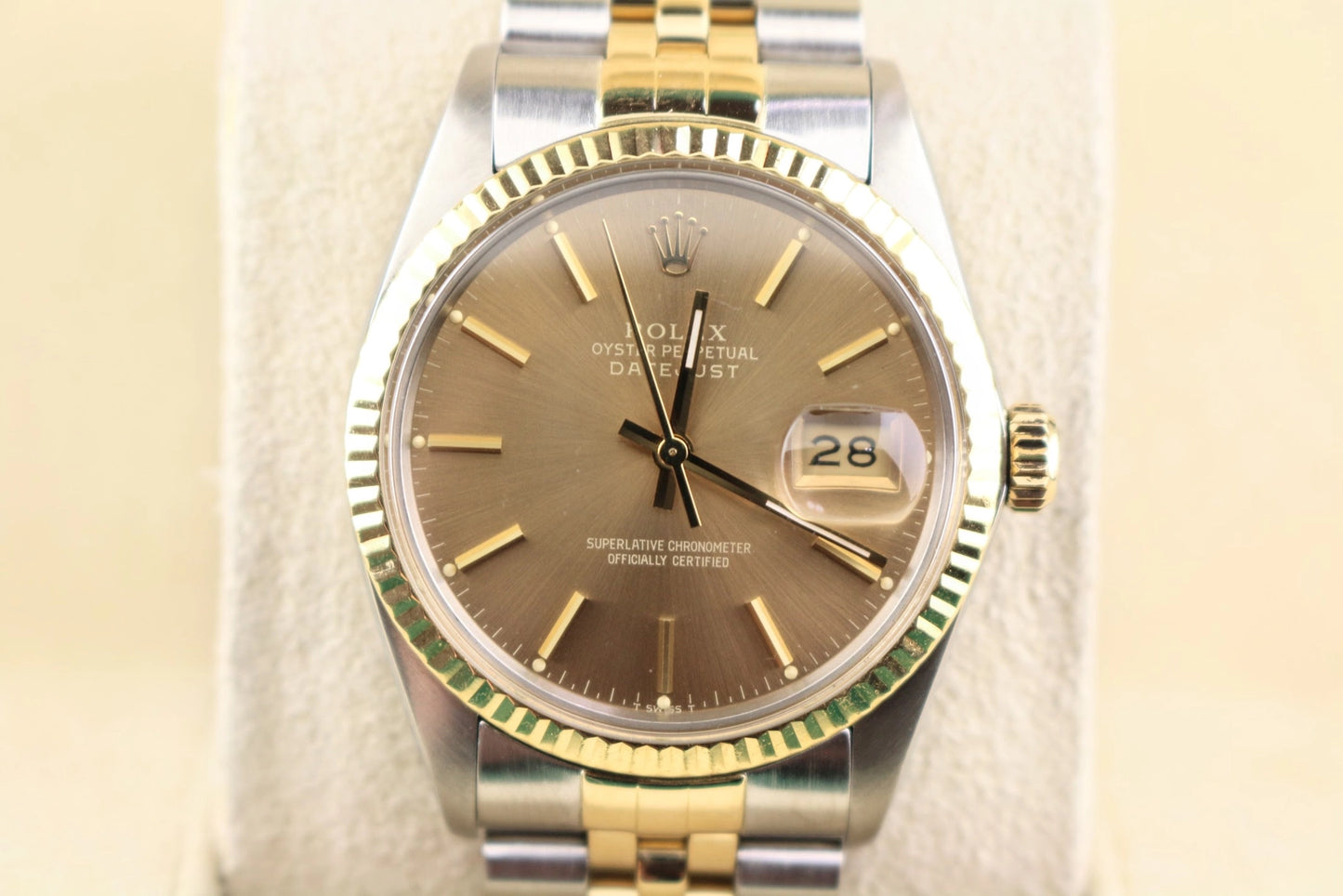 1987 Rolex Datejust 16013 Tobacco Bronze Dial TT Jubilee No Papers 36mm