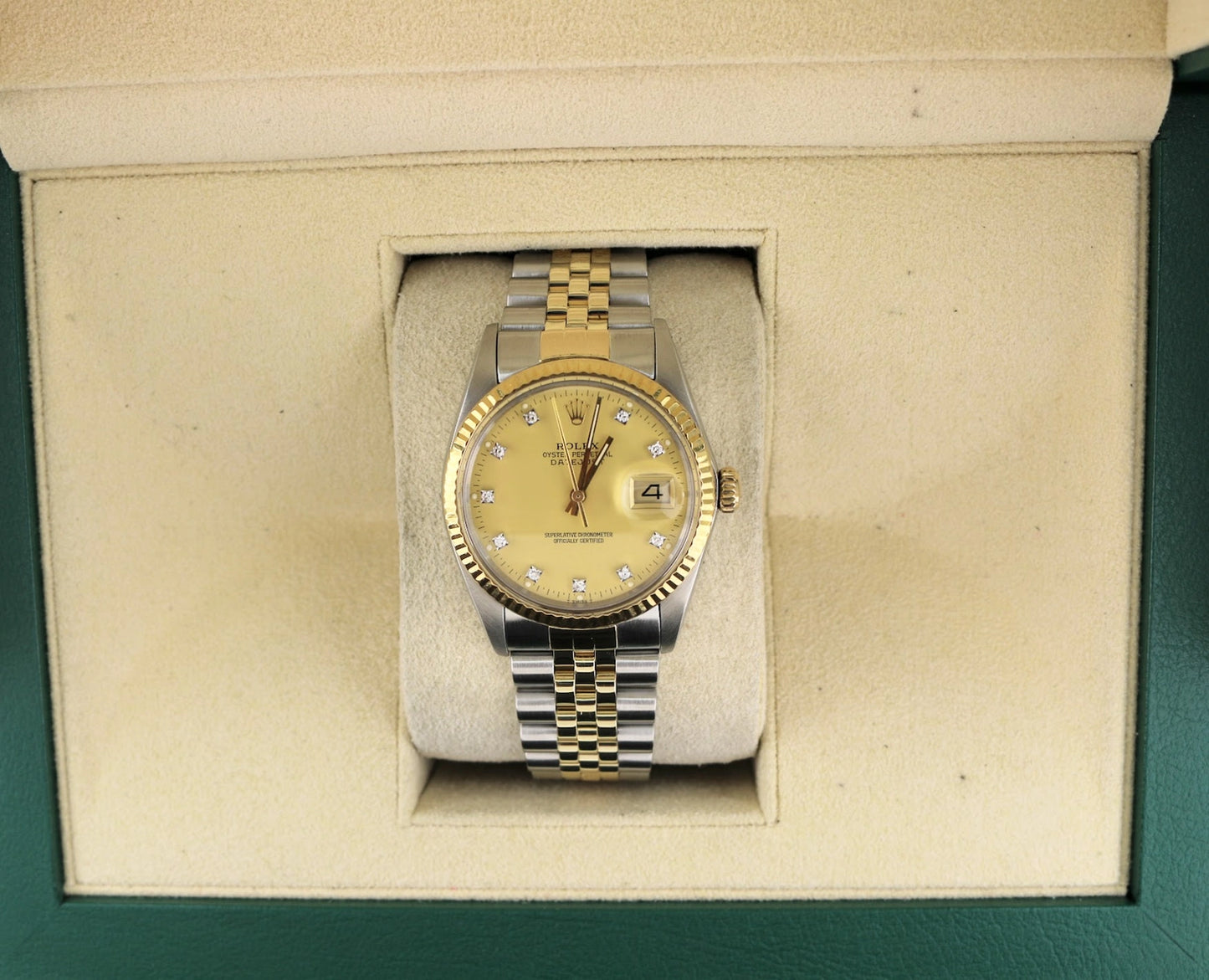 1984 Rolex Datejust 16013 Champagne Diamond Dial TT 18kt Jubilee No Papers 36mm