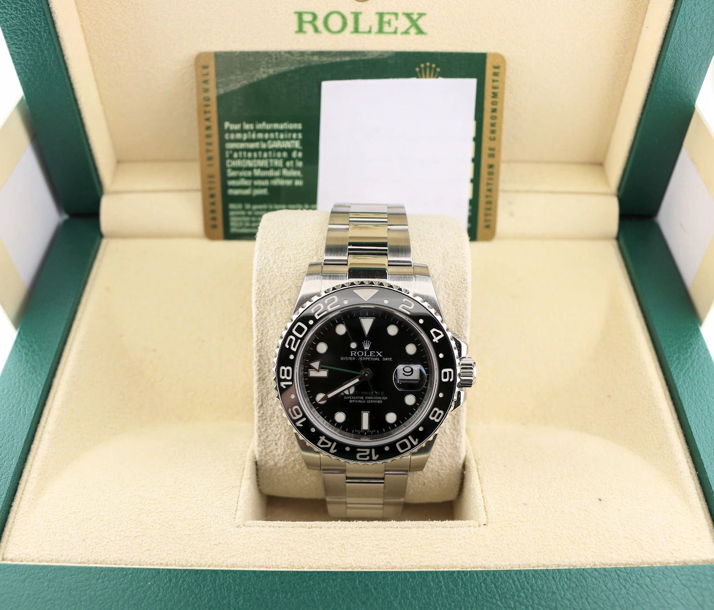 2008 Rolex GMT-Master II 116710LN Black Dial SS Oyster With Papers 40mm