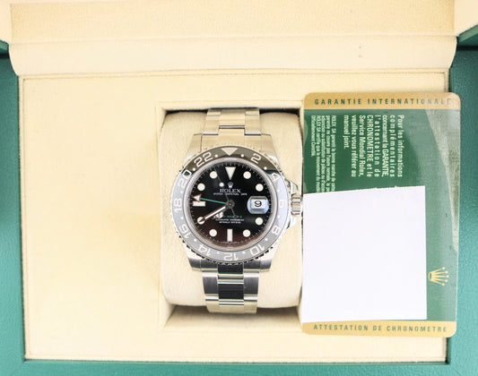 2008 Rolex GMT-Master II 116710LN Black Dial SS Oyster With Papers 40mm