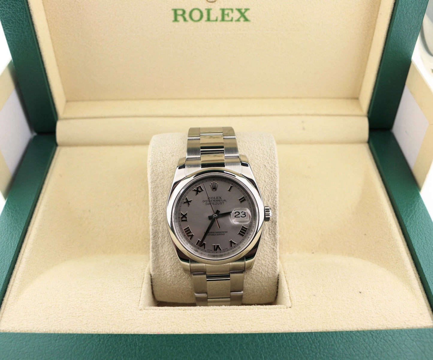 2007 Rolex Datejust 116200 Silver Roman Dial SS Oyster No Papers 36mm