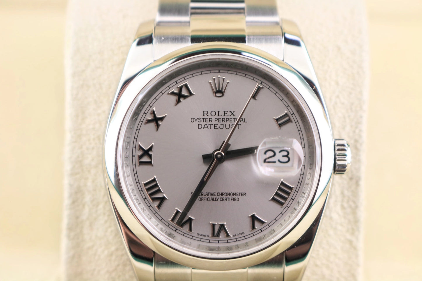 2007 Rolex Datejust 116200 Silver Roman Dial SS Oyster No Papers 36mm