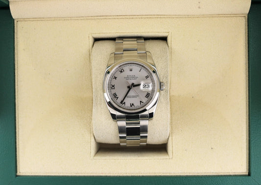 2007 Rolex Datejust 116200 Silver Roman Dial SS Oyster No Papers 36mm
