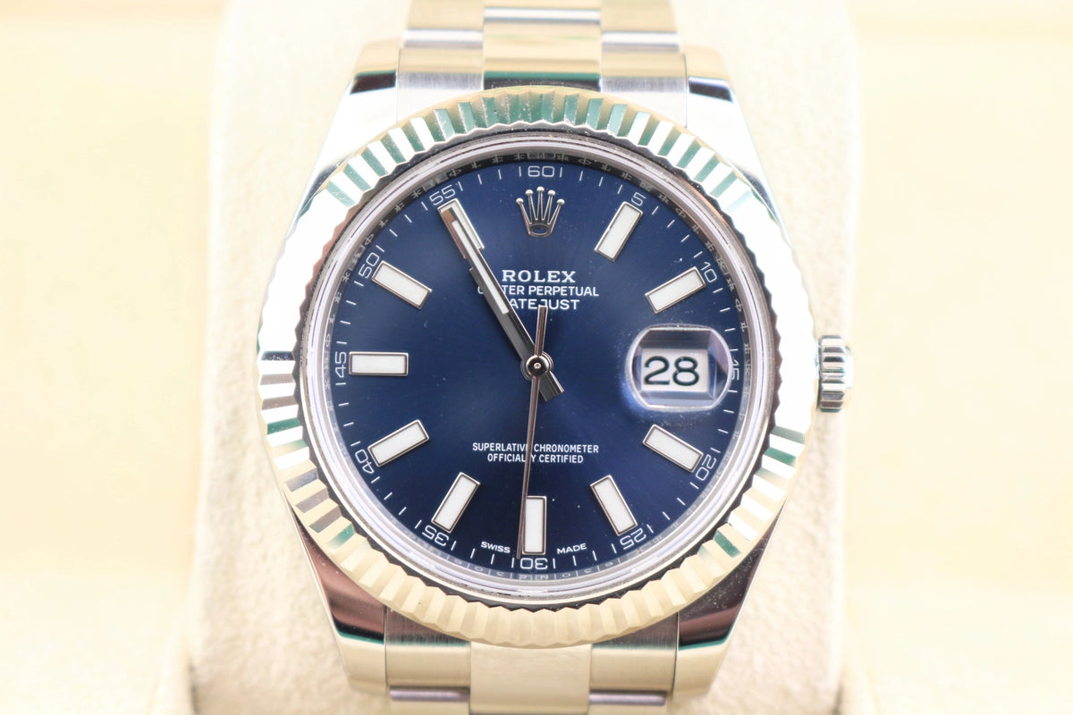 2014 Rolex Datejust 116334 Blue Dial SS Oyster No Papers 41mm