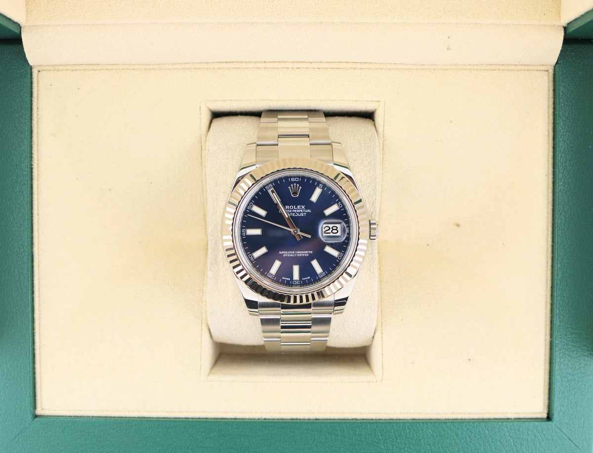 2014 Rolex Datejust 116334 Blue Dial SS Oyster No Papers 41mm